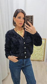 Cardigan Peloso Nero